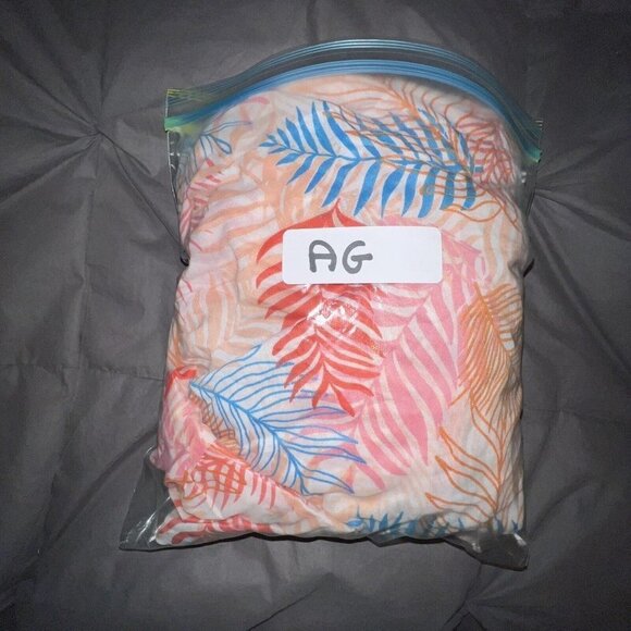 AMERICA AND BEYOND BEACH COVER UP PINK LONG DRESS TROPICAL POM POM WOMEN LARGE - Picture 10 of 10